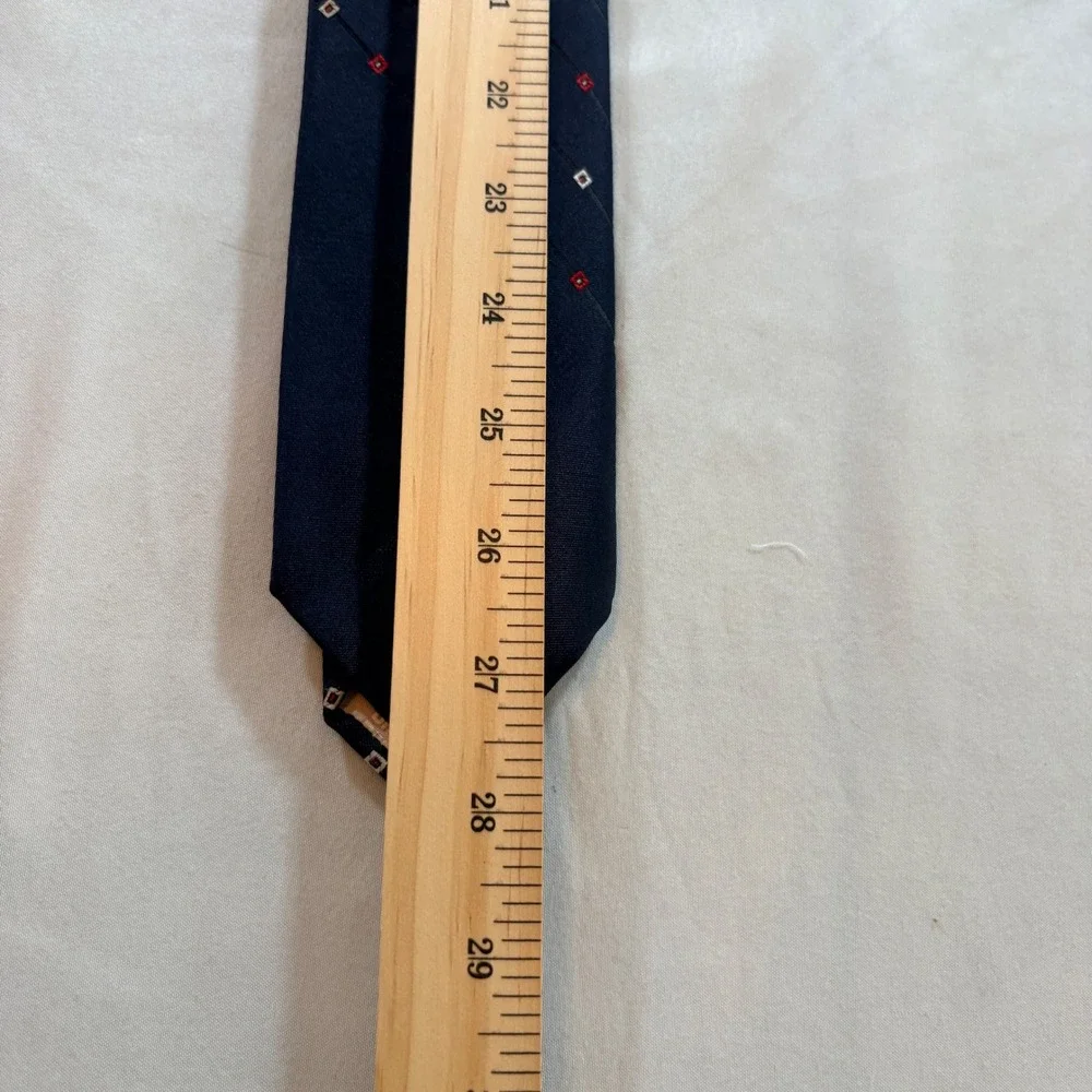 Givenchy Gentlemen Paris Tie Mens Navy Blue Geometric 4G Logo Polyester Necktie